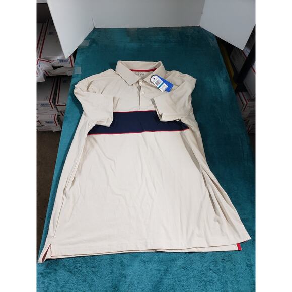 Nautica Polo Shirt Size 2XL XXL Mens Beige Classic Fit Stretch Performance NWT - Picture 6 of 9